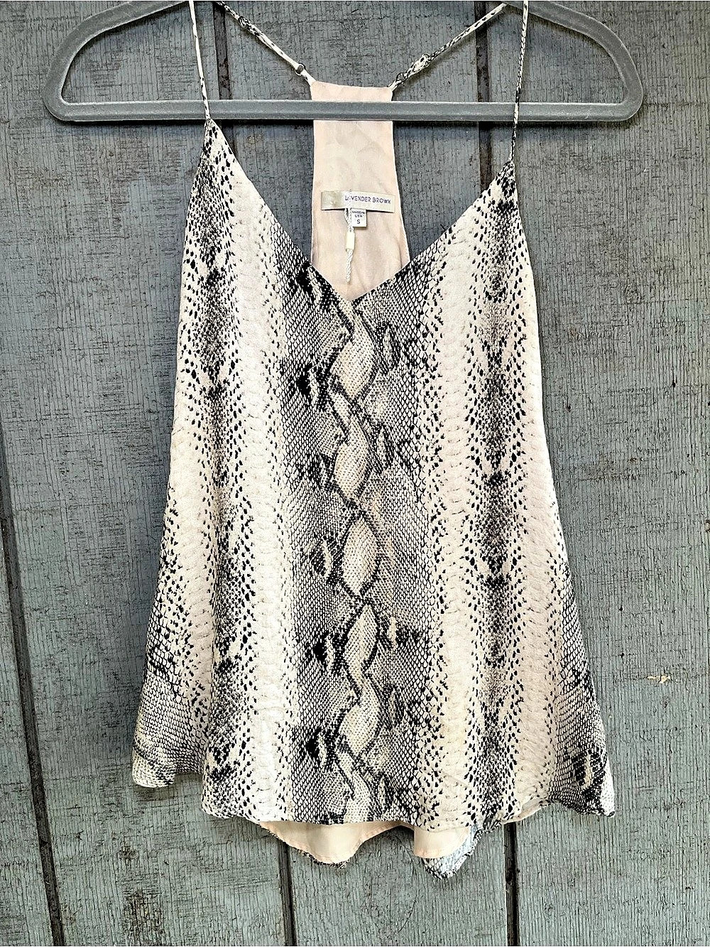 Snakeskin Camisole in White & Black Size Small Like New